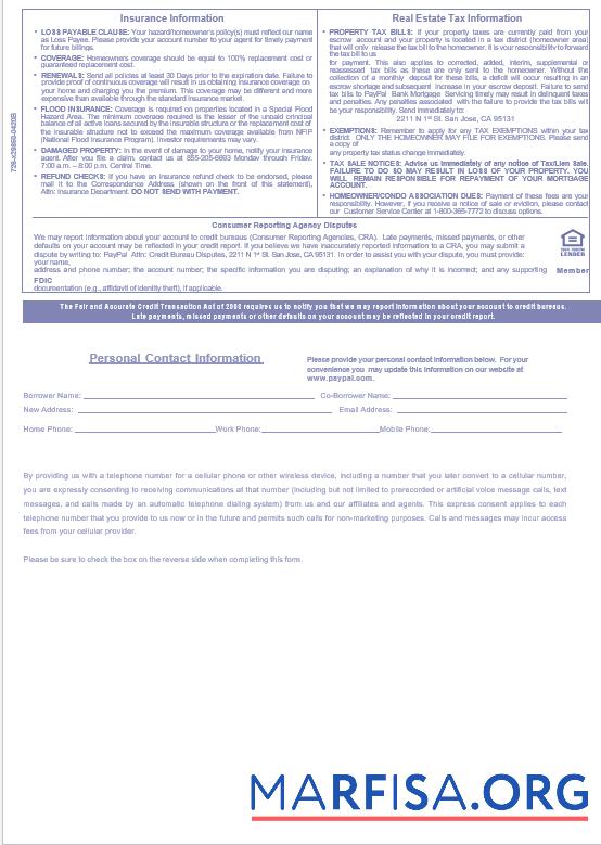 Realistic USA PayPal mortgage statement in Word and PDF formats, 3 pages 3 download for verification